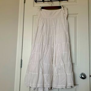 Aritzia White Maxi Skirt Flowing Design